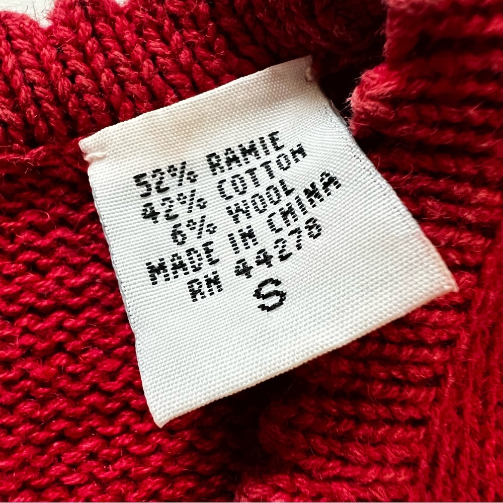 Marisa Christina Vintage Red Wool Blend Americana Teddy Bear Knit Sweater Vest S - Picture 14 of 16